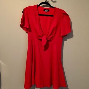 Lulus Sea Day Red Skater Dress